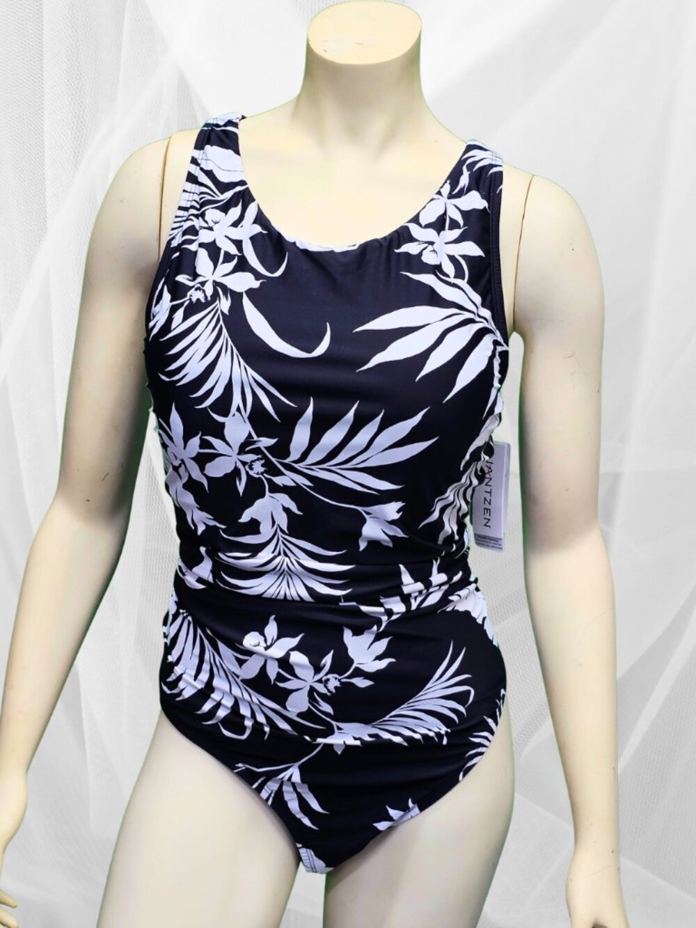NWT Jantzen One Piece Swimsuit Tummy Control Open Back